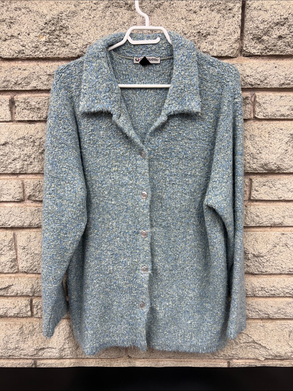 Cozy Blue Button-Up Women's Sweater Cardigan